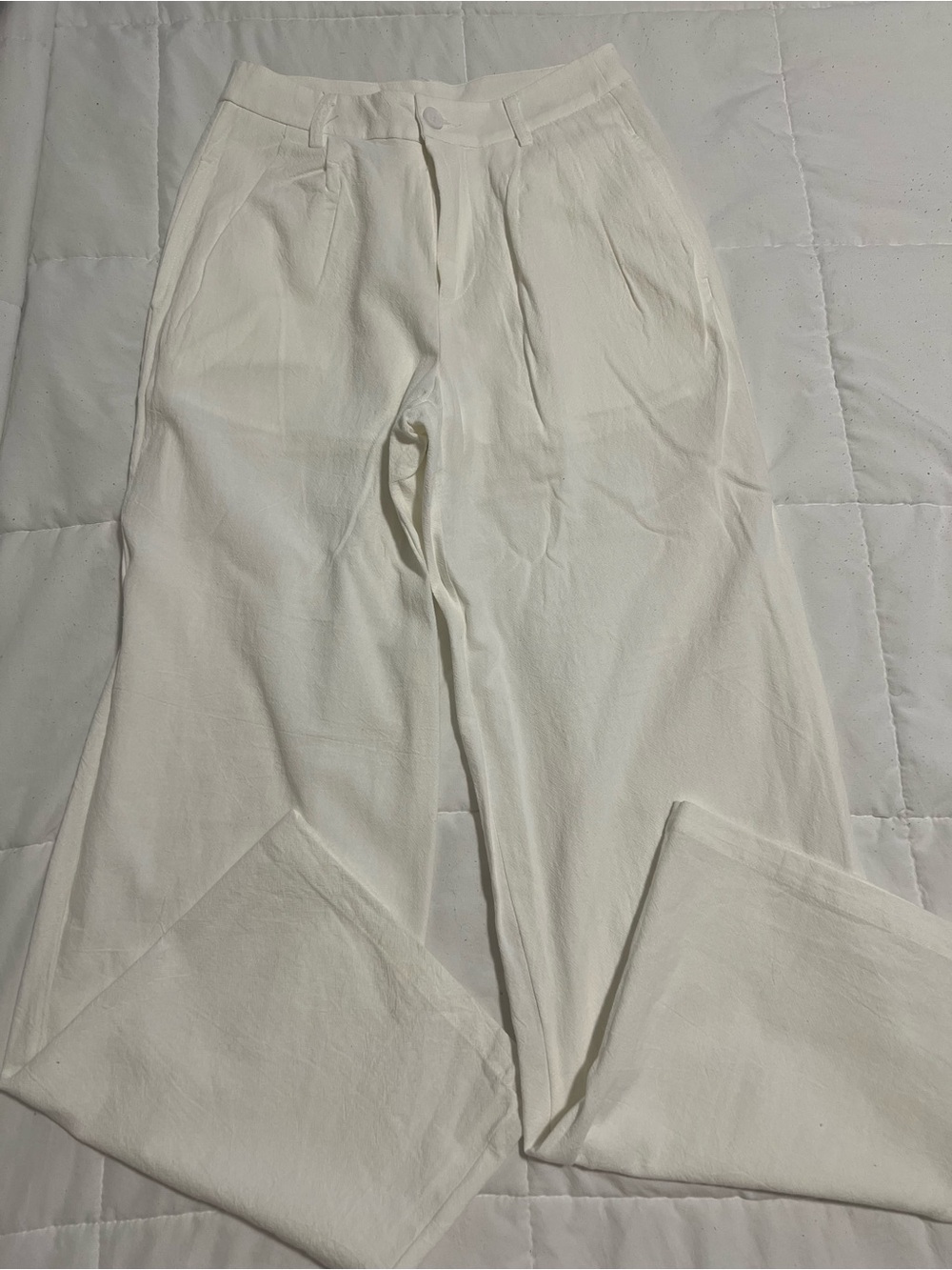SHEIN Cream Straight-Leg Chinos